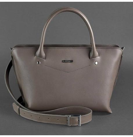 Сумка кожаная женская Midi (темно-бежевая)