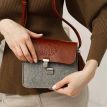 Жіноча фетрова сумка зі шкіряними вставками «Лілу» (сіра-коричнева)