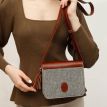 Жіноча фетрова сумка зі шкіряними вставками «Лілу» (сіра-коричнева)
