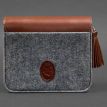 Жіноча фетрова сумка зі шкіряними вставками «Лілу» (сіра-коричнева)