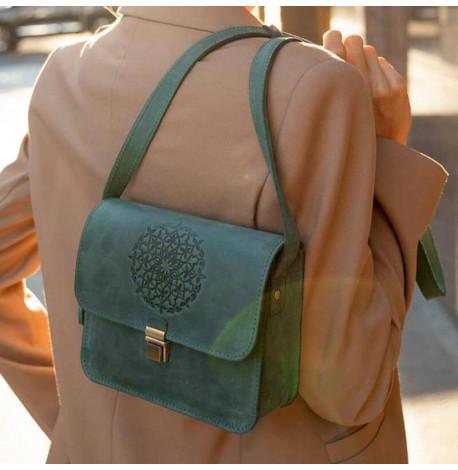 Женская кожаная сумка "Лилу" (зеленая)