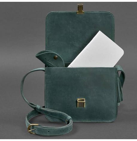 Женская кожаная сумка "Лилу" (зеленая)
