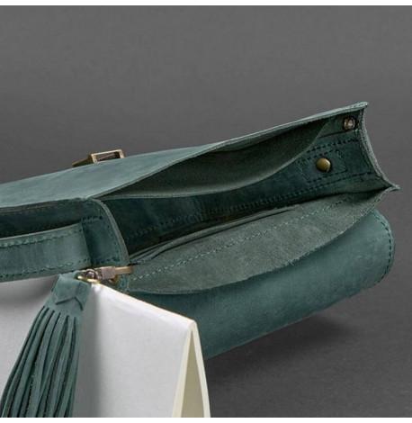 Женская кожаная сумка "Лилу" (зеленая)