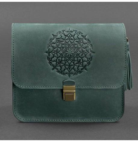 Женская кожаная сумка "Лилу" (зеленая)