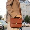 Женская кожаная сумка "Лилу" (светло-коричневая)