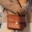 Женская кожаная сумка "Лилу" (светло-коричневая)