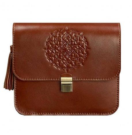 Женская кожаная сумка "Лилу" (светло-коричневая)