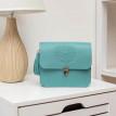 Женская кожаная сумка "Лилу" (бирюзовая)