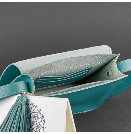 Женская кожаная сумка "Лилу" (бирюзовая)