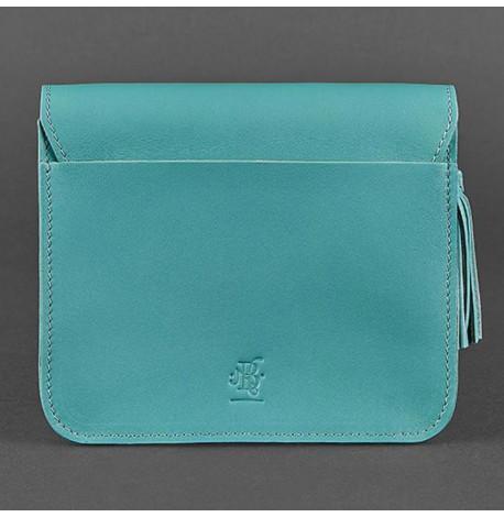 Женская кожаная сумка "Лилу" (бирюзовая)