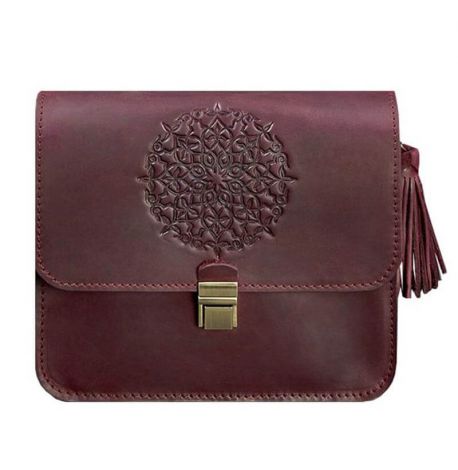 Женская кожаная сумка "Лилу" (бордовая) кожа Crazy horse