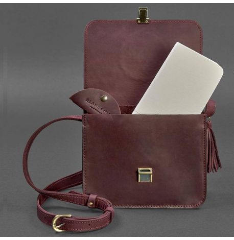 Женская кожаная сумка "Лилу" (бордовая) кожа Crazy horse