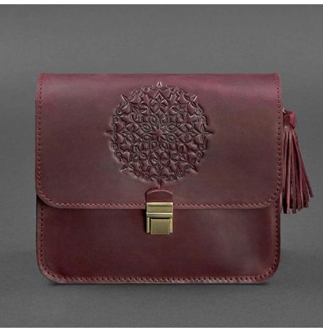 Женская кожаная сумка "Лилу" (бордовая) кожа Crazy horse