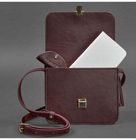 Жіноча шкіряна сумка "Лілу" (бордова) шкіра krast