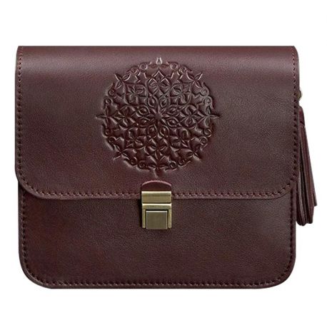 Жіноча шкіряна сумка "Лілу" (бордова) шкіра krast