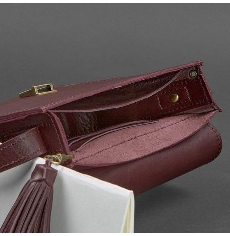 Жіноча шкіряна сумка "Лілу" (бордова) шкіра krast