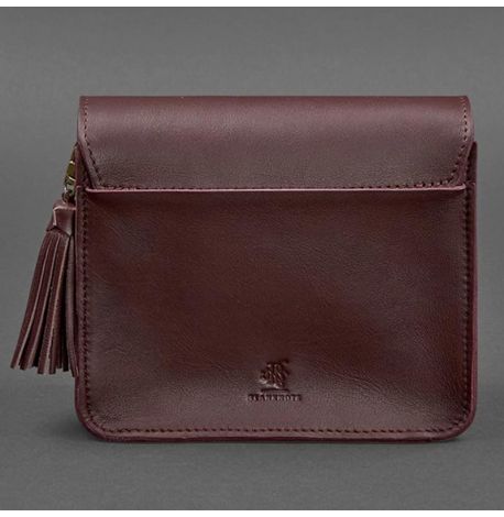 Жіноча шкіряна сумка "Лілу" (бордова) шкіра krast