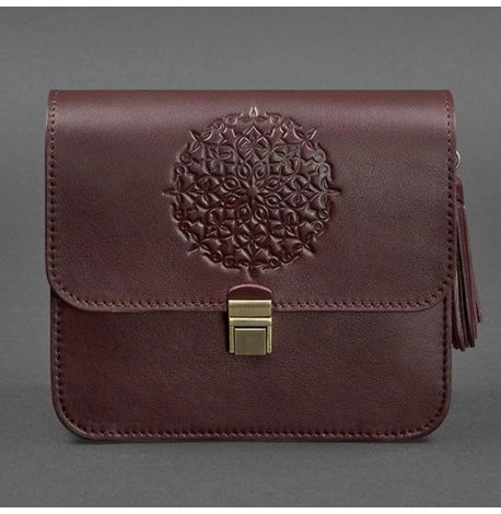 Жіноча шкіряна сумка "Лілу" (бордова) шкіра krast