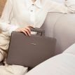 Жіноча шкіряна сумка для ноутбука та документів (темно-бежевий)