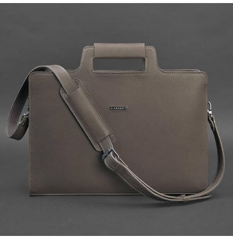 Жіноча шкіряна сумка для ноутбука та документів (темно-бежевий)