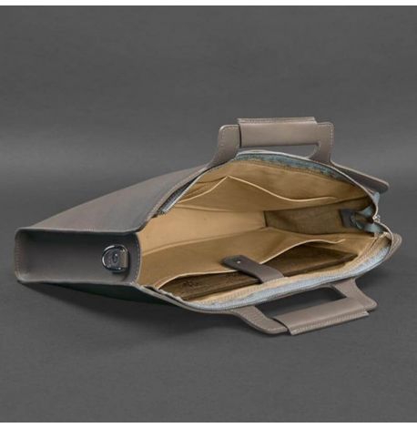 Жіноча шкіряна сумка для ноутбука та документів (темно-бежевий)