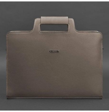 Жіноча шкіряна сумка для ноутбука та документів (темно-бежевий)