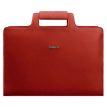 Женская кожаная сумка для ноутбука и документов (красный)