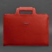 Женская кожаная сумка для ноутбука и документов (красный)