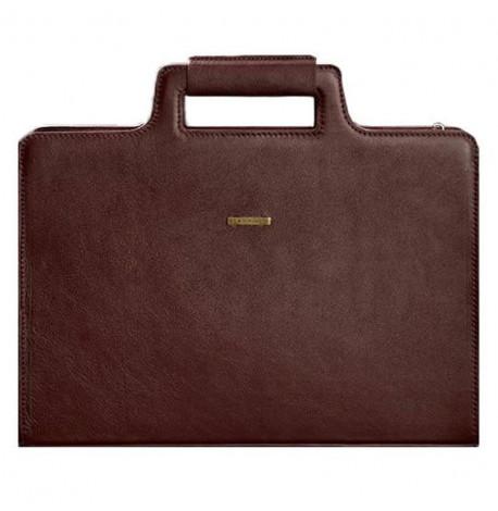 Женская кожаная сумка для ноутбука и документов (бордовый)