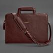 Женская кожаная сумка для ноутбука и документов (бордовый)