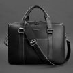 Кожаная сумка для ноутбука и документов (черная)