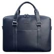 Шкіряна сумка для ноутбука та документів (темно-синя)