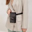 Женская кожаная поясная-кроссбоди сумка Mini (черная)