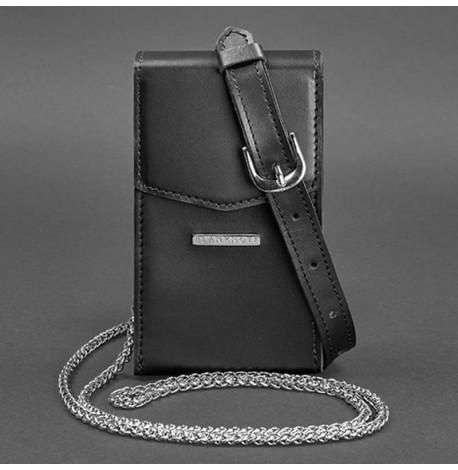 Женская кожаная поясная-кроссбоди сумка Mini (черная)