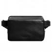 Поясна сумка-бананка Dropbag шкіряна (чорна)