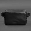 Поясна сумка-бананка Dropbag шкіряна (чорна)