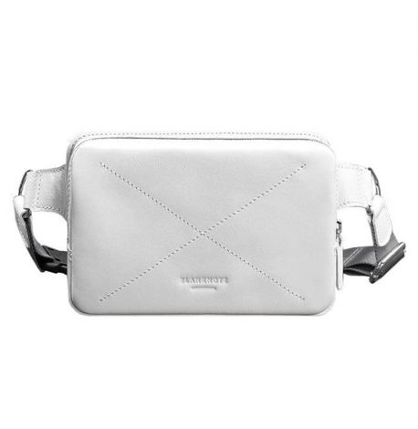 Поясна сумка-бананка Dropbag шкіряна (біла)