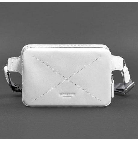 Поясна сумка-бананка Dropbag шкіряна (біла)