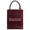 Кожаная сумка шоппер "Бэтси" с карманом (бордовая)