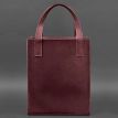 Кожаная сумка шоппер "Бэтси" с карманом (бордовая)