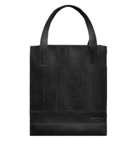 Женская кожаная сумка-шоппер «Бэтси» (черная)