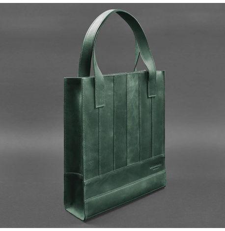 Женская кожаная сумка-шоппер «Бэтси» (зеленая)