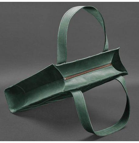 Женская кожаная сумка-шоппер «Бэтси» (зеленая)