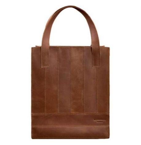 Женская кожаная сумка-шоппер «Бэтси» (светло-коричневая)