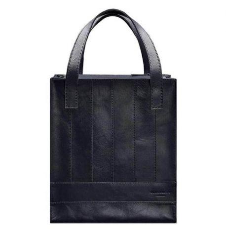 Женская кожаная сумка-шоппер «Бэтси» (темно-синяя) кожа Krast