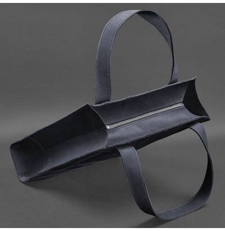 Сумка-шоппер из кожи "Бэтси" (темно-синяя) кожа Crazy Horse