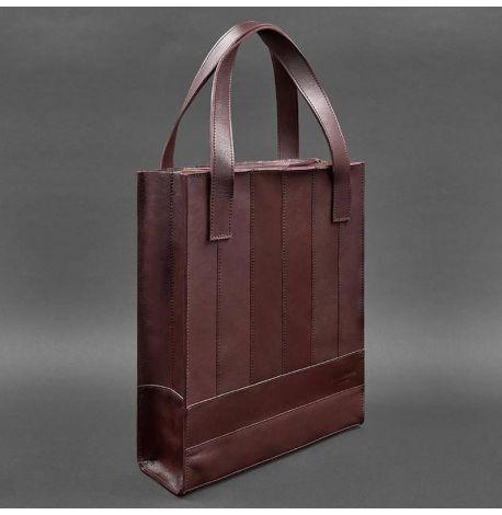 Женская кожаная сумка-шоппер «Бэтси» (бордовая) кожа Krast