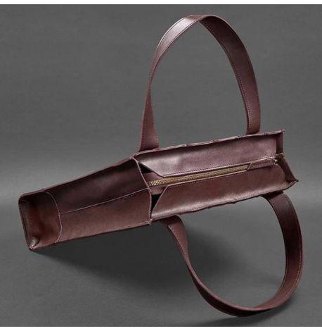 Женская кожаная сумка-шоппер «Бэтси» (бордовая) кожа Krast