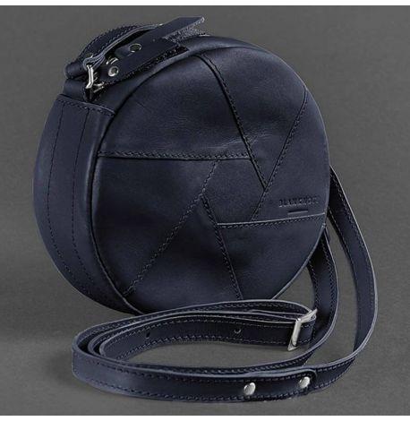 Женская кожаная сумка "Бон-бон" (темно-синяя) кожа krast