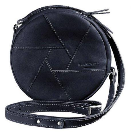 Женская кожаная сумка "Бон-бон" (темно-синяя) кожа krast